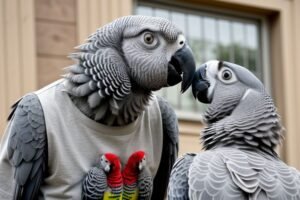 African grey parrot as pet.
