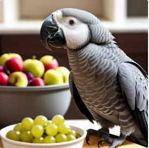 African grey parrot diet in summer and winter. 