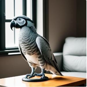 African grey parrot as a pet.