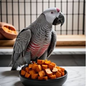 African grey parrot food as pet.