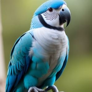 Beautiful Blue Quaker parrot posing for camera.