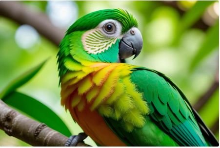 Yellow sided green cheek conure as pet bird