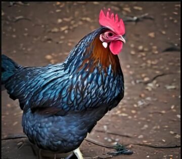 blue copper Marans rooster
